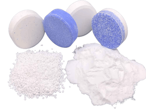 chlorine tablets and powder